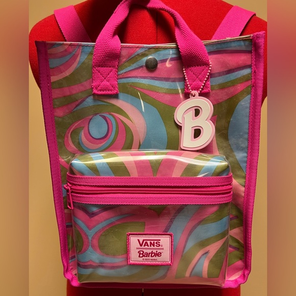 Vans X Barbie Flow Free Hand Mini Pink and Multicolor Backpack - Picture 2 of 7